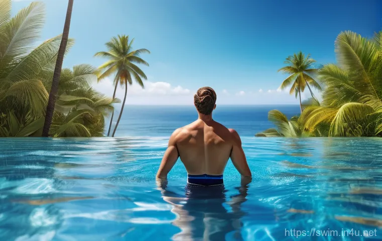 수영을 시작하기 위한 예산 계획 - A happy person in their late twenties or early thirties, dressed in a comfortable, modest swimsuit (...